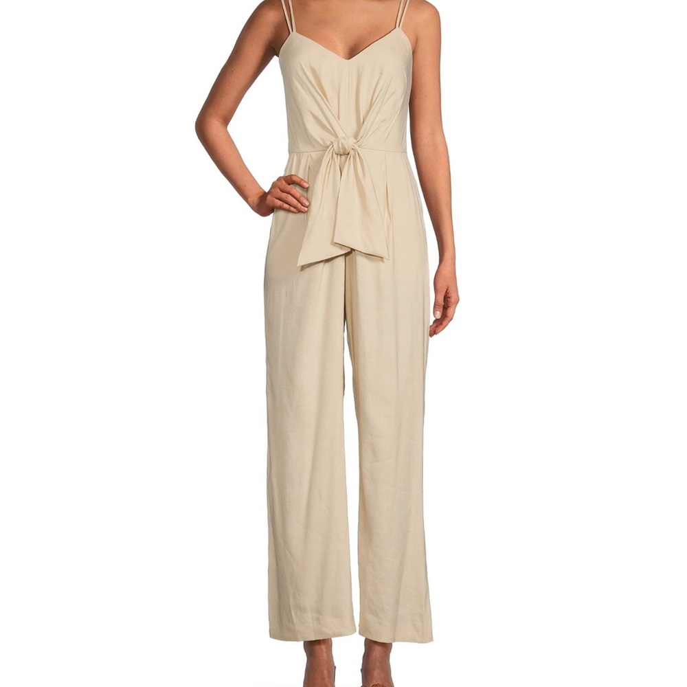 ANTONIO MELANI Cream Tie-Front Jumpsuit